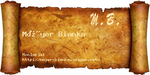 Máyer Bianka névjegykártya